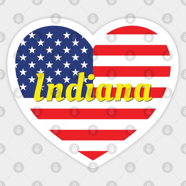 Indiana American Flag Heart Sticker by DPattonPD